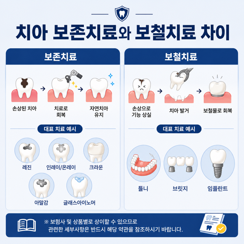 보철치료 뜻부터 치아보존치료 차이까지, 치아보험에서 어떻게 구분할까
