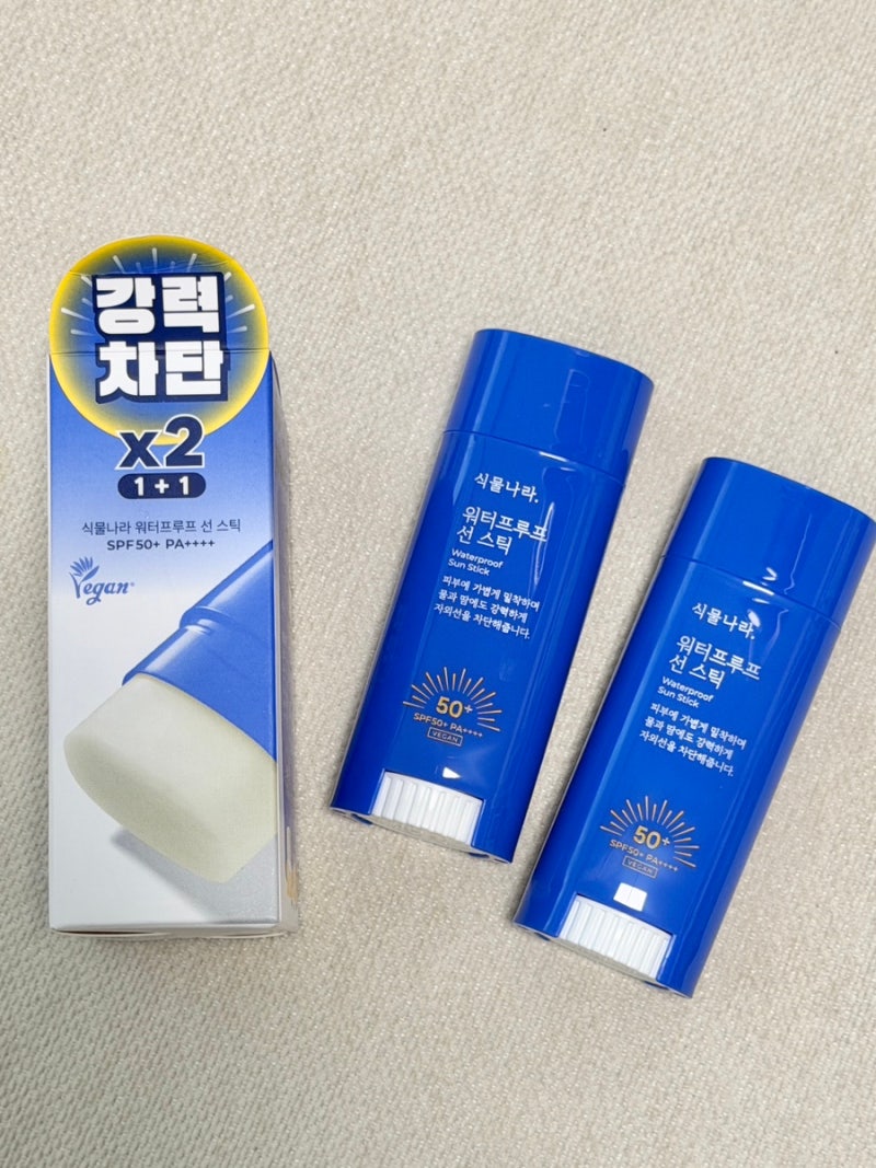 내돈내산 식물나라 워터프루프 선스틱 후기 | 스웻프루프 물놀이 선스틱