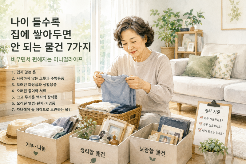 나이 들수록 집에 쌓아두면 안 되는 물건 7가지, 60대 미니멀라이프.