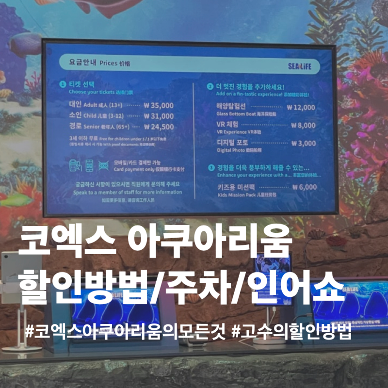 코엑스 아쿠아리움 할인, 가격, 주차, 인어쇼 타임테이블 | 코엑스 아쿠아리움 씨라이프의 모....
