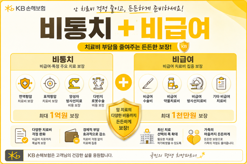 KB손해보험 "비통치 1억 + 비급여" 에 대해 알아보려고 해요~~