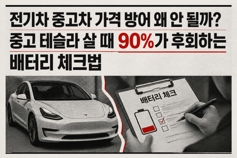 전기차 중고차 가격 방어 왜 안 될까? 중고 테슬라 살 때 90%가 후회하는 배터리 체크법