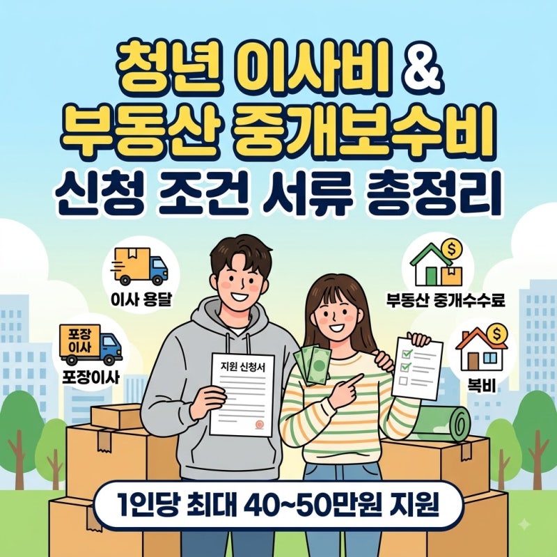 청년 이사비 지원 및 부동산 중개보수비 신청 조건 서류 총정리