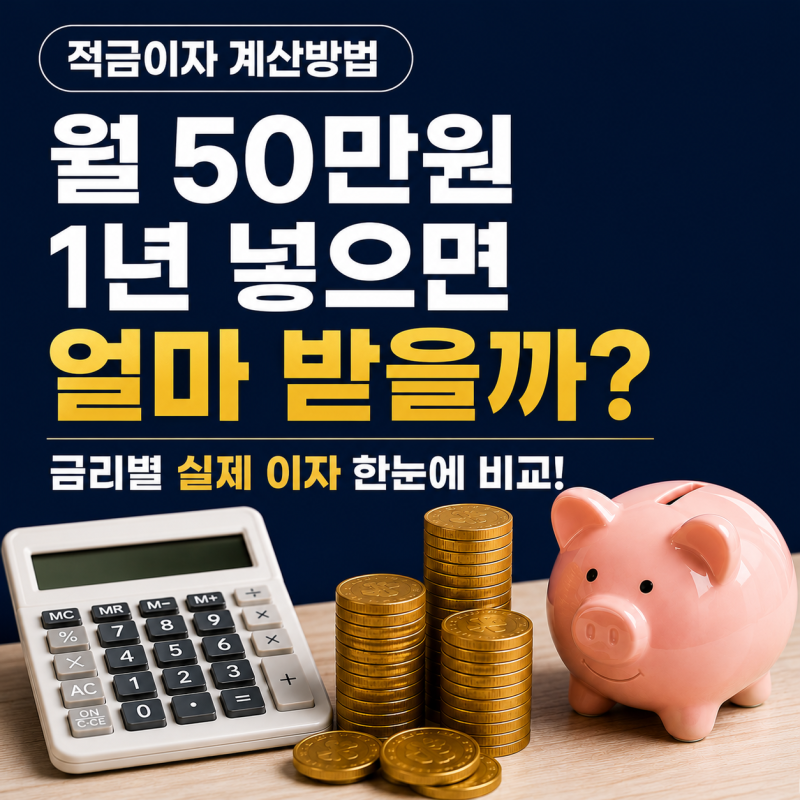 적금이자 계산방법, 월 50만원 1년 넣으면 얼마 받을까?