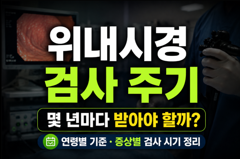 위내시경 몇 년마다 받아야 할까? 1년·2년 검사 주기와 위암 검진 기준