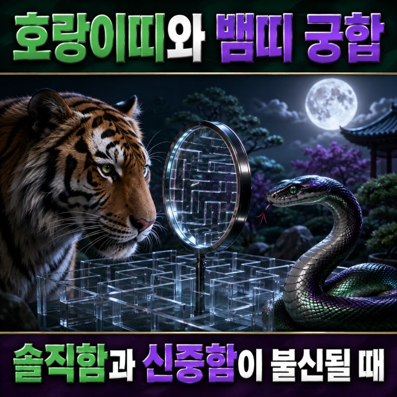 ️ 호랑이띠와 뱀띠 궁합｜솔직함과 신중함이 불신으로 이어지는 이유