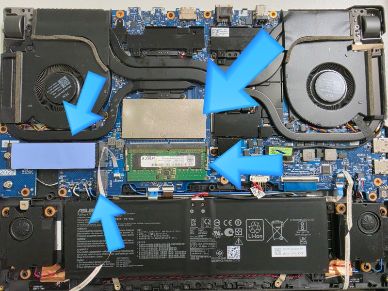 ASUS ROG STRIX G15 G513 노트북 램/SSD 업그래이드(분해 및 청소 + 배터리 교환)