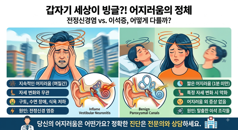 갑자기 걷기도 힘들 만큼 어지럽다면? 전정신경염 증상 확인하세요