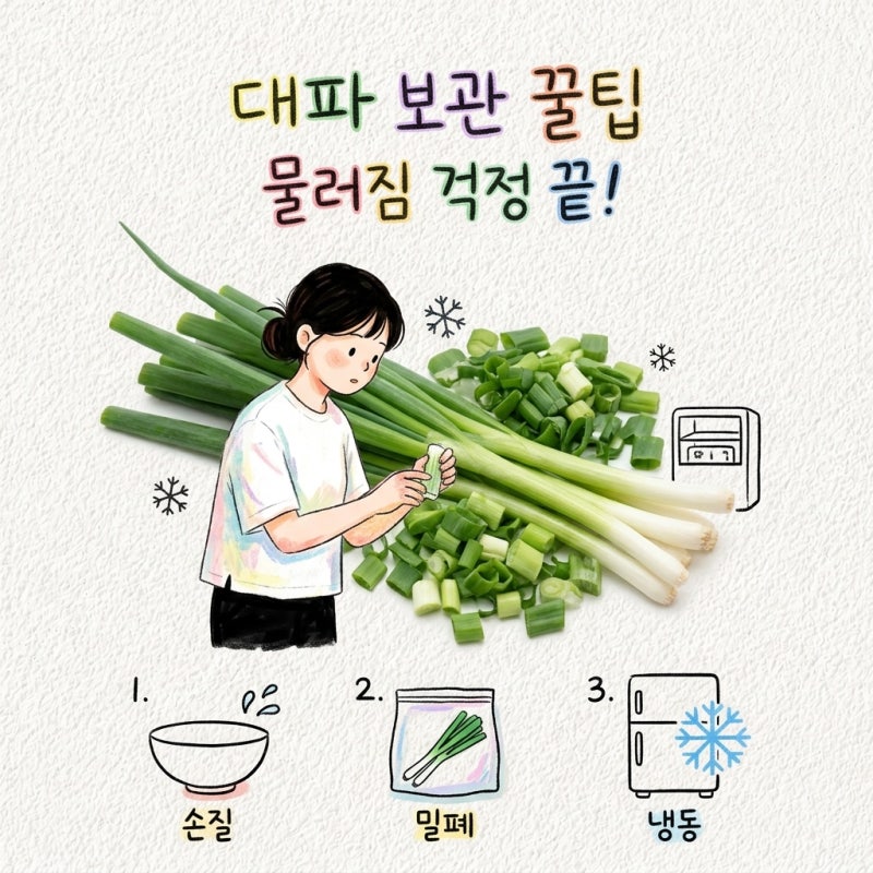 대파 보관법 냉동보관 물러지지 않게 손질하는 법