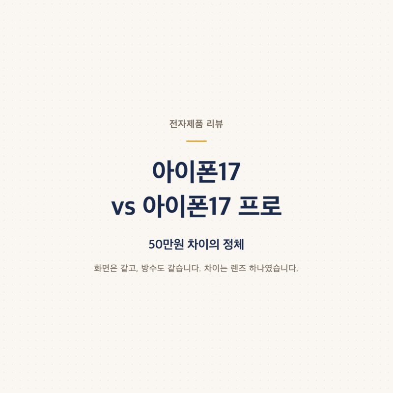 아이폰 17 vs 아이폰17 프로 비교