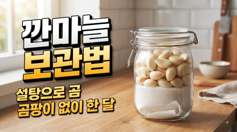 깐마늘 보관법, 설탕과 키친타올로 곰팡이 없이 한 달 보관 법