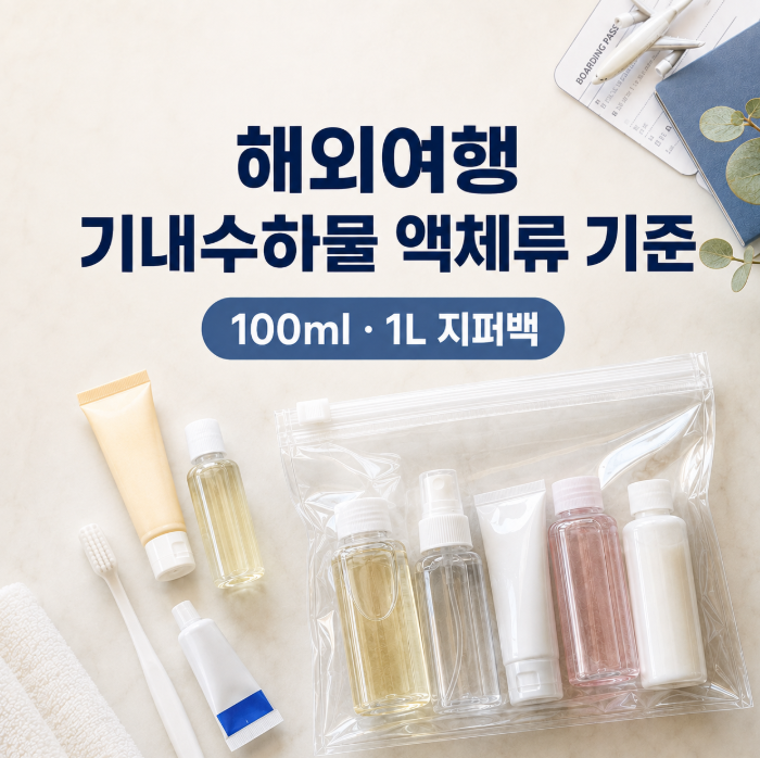 해외여행 기내수하물 액체류 기준 지퍼백 화장품 총정리