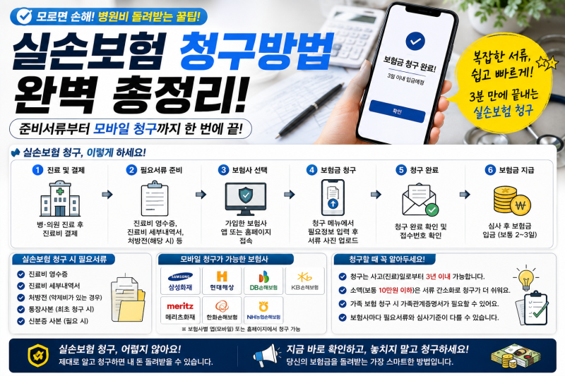 실손보험 청구방법 총정리｜필요서류·실손24·모바일 청구부터 청구기간까지