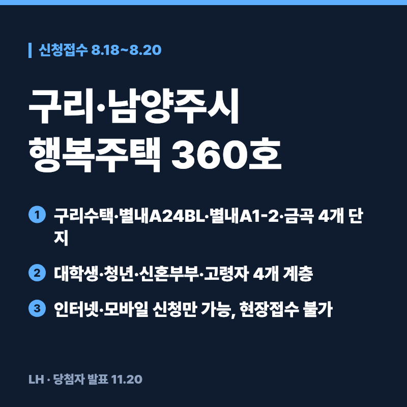 구리수택행복주택 등 구리·남양주시 행복주택 신청자격과 일정