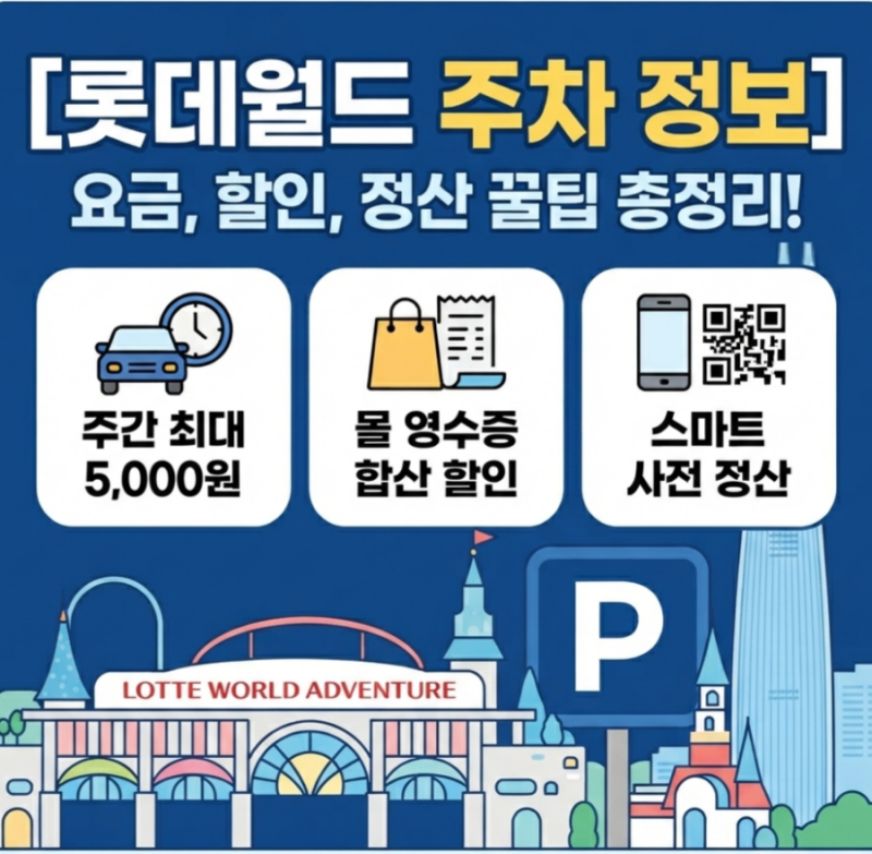 [잠실 롯데월드 주차 정보] 요금, 무료 할인, 사전 정산 꿀팁 총정리 (복잡한 주차장 완벽 마....