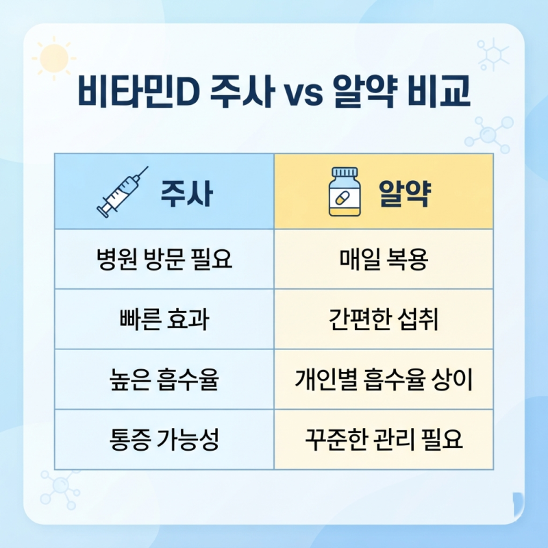 뼈아픈 후기! 비타민D 주사 vs 알약 흡수율 진실