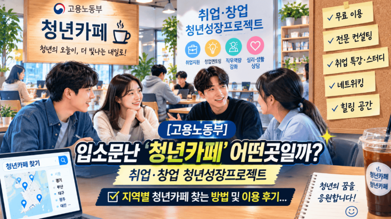 [고용노동부] 입소문난 ‘청년카페‘ 어떤곳일까? 취업·창업 청년성장프로젝트, 지역별 청....