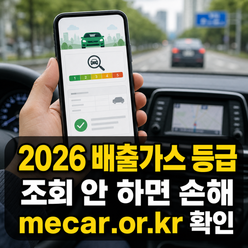2026 자동차 배출가스 등급 조회, mecar.or.kr에서 1분이면 끝