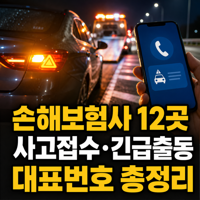 손해보험사 12곳 사고접수·긴급출동 대표번호 총정리