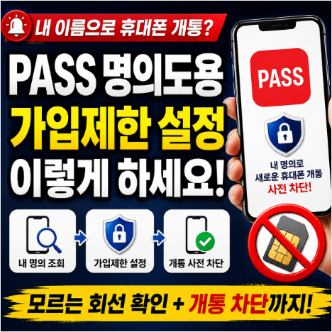 PASS 명의도용방지서비스 가입제한, 휴대폰 개통 미리 막는 방법