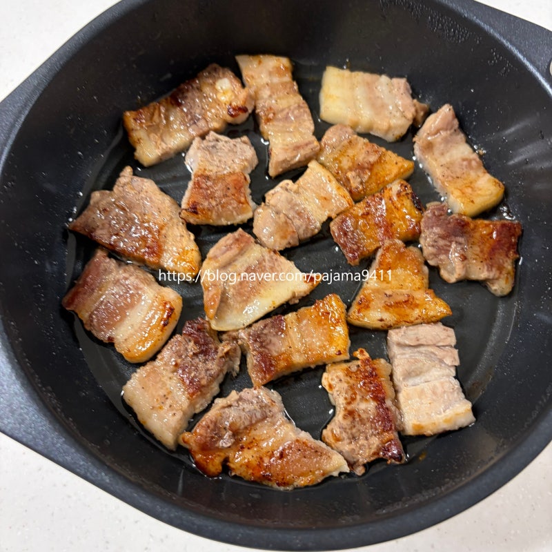 쿠지글 전자레인지 냄비 삼겹살 구이 재도전 (삼겹살 레시피)