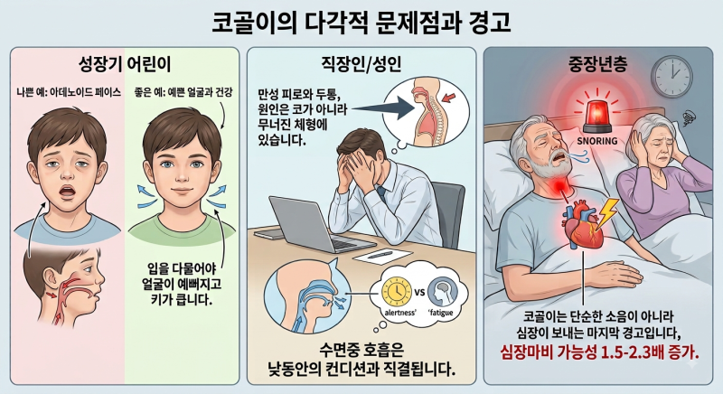 코골이, 수면무호흡 치료 1 - 코호흡과 입호흡