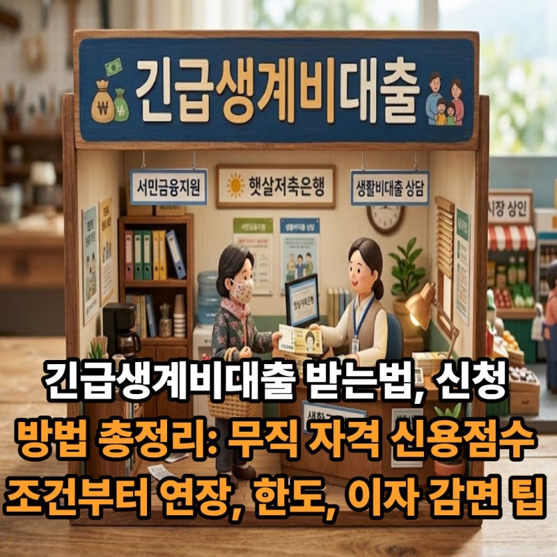 긴급생계비대출 받는법, 신청방법 총정리: 무직 자격 신용점수 조건부터 연장, 한도, 이자 감....