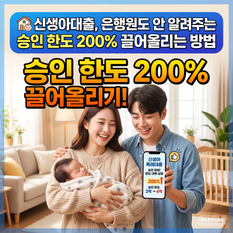신생아대출, 은행원도 안 알려주는 승인 한도 200% 끌어올리는 방법