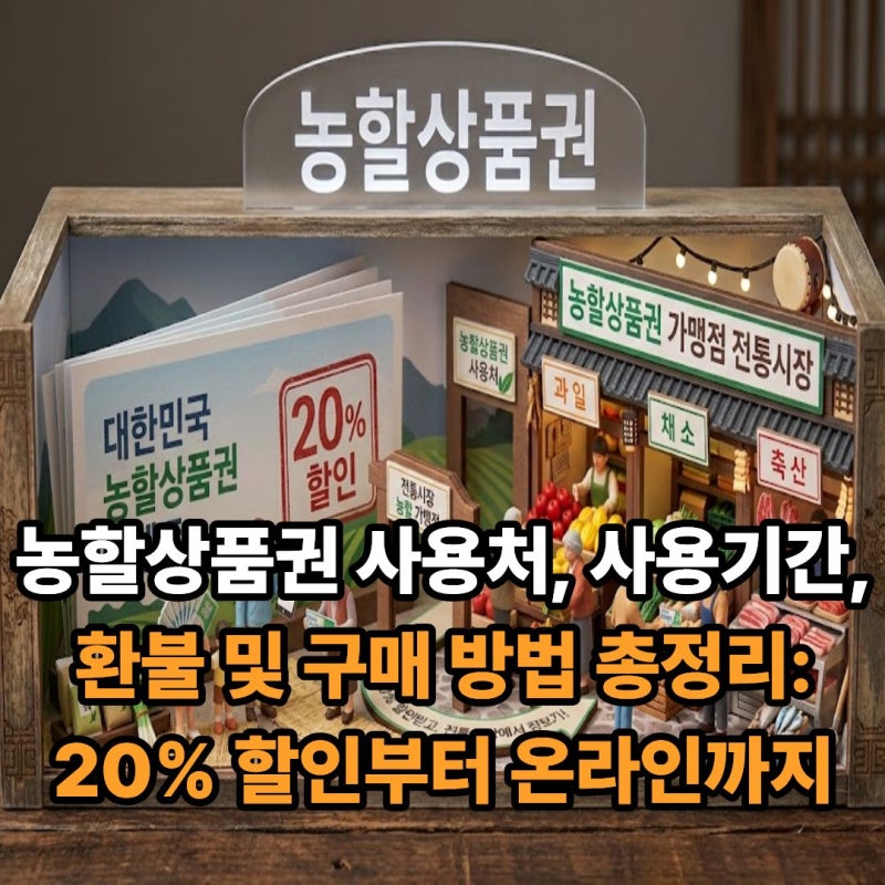 농할상품권 사용처, 사용기간, 환불 및 구매 방법 총정리: 20% 할인부터 온라인까지