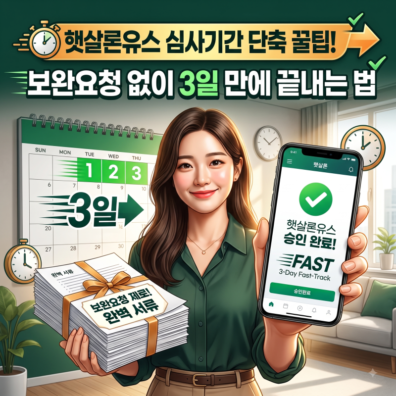 [2026.09.05 최신]햇살론유스 심사기간 단축 꿀팁! 보증심사 보완요청 없이 3일 만에 끝내는 법