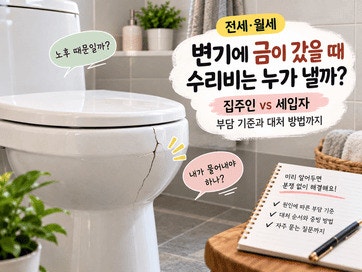 전세·월세 변기에 금이 갔을 때 수리비는 누가 낼까? 집주인·세입자 부담 기준