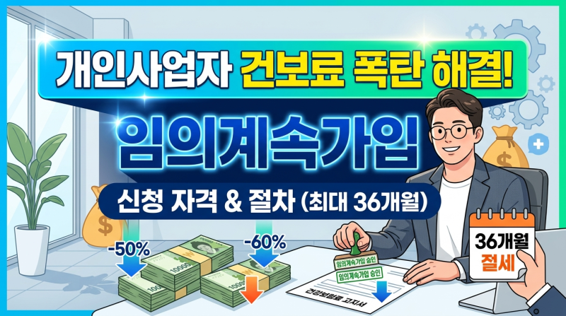 [개인사업자 건보료] 퇴사 후 개인사업자 건강보험료 폭탄? 임의계속가입 신청 자격 및 절차 ....