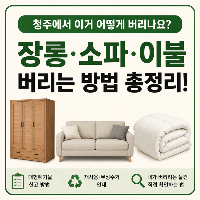 생활·대형폐기물 버리는 방법/수수료/장롱,소파,이불 등 대형폐기물 처리방법 및 비용 정리)
