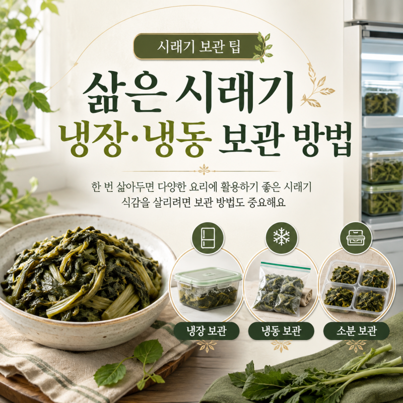 삶은 시래기 냉장·냉동 보관 방법