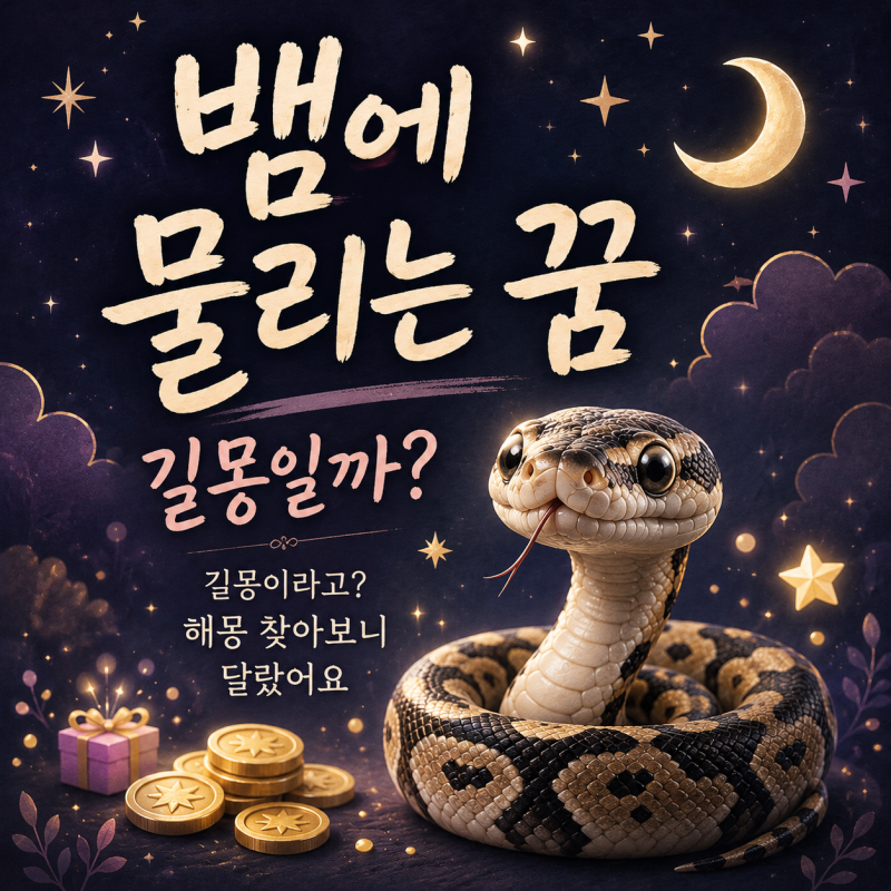 뱀에 물리는 꿈 “뱀꿈이 길몽이라고?” 해몽 풀어보니 달랐어요