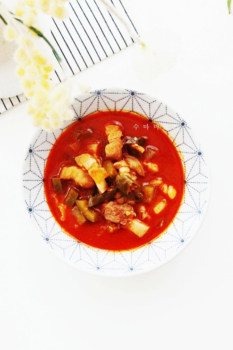 돼지고기 고추장찌개 레시피 애호박찌개