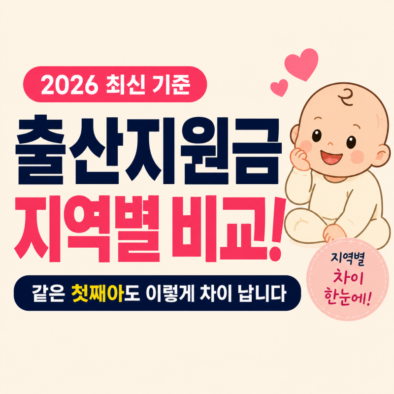 2026 출산지원금 지역별 비교, 첫째아 지원도 이렇게 차이 납니다