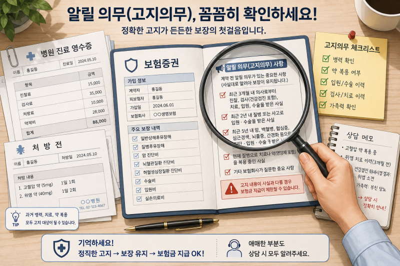 [보험 고지의무] 병원 다녀온 후 보험 점검할 때 꼭 알아야 할 체크리스트 3가지