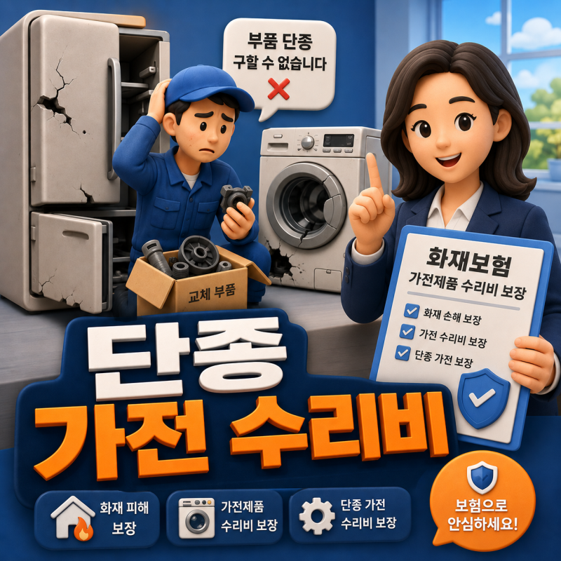 주택화재보험 가전제품수리비, 고장난 제품이 단종되면 어떻게 보상받을까요?