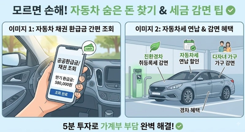 모르면 나만 손해? 자동차 세금 감면 혜택, 숨은 채권 환급근 1분 조회방법