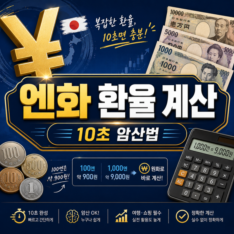 엔화 환율 계산 100엔·1만엔 얼마? 10초 암산법 총정리