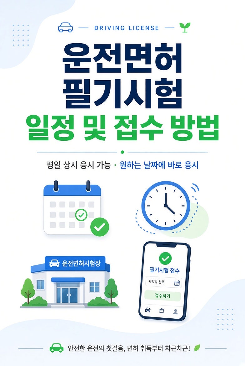 운전면허 필기시험 일정, 접수 방법