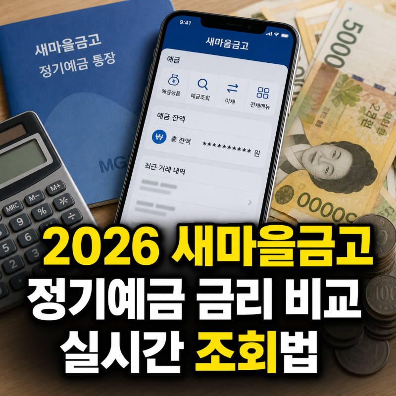 2026 새마을금고 정기예금 금리 비교와 실시간 조회법