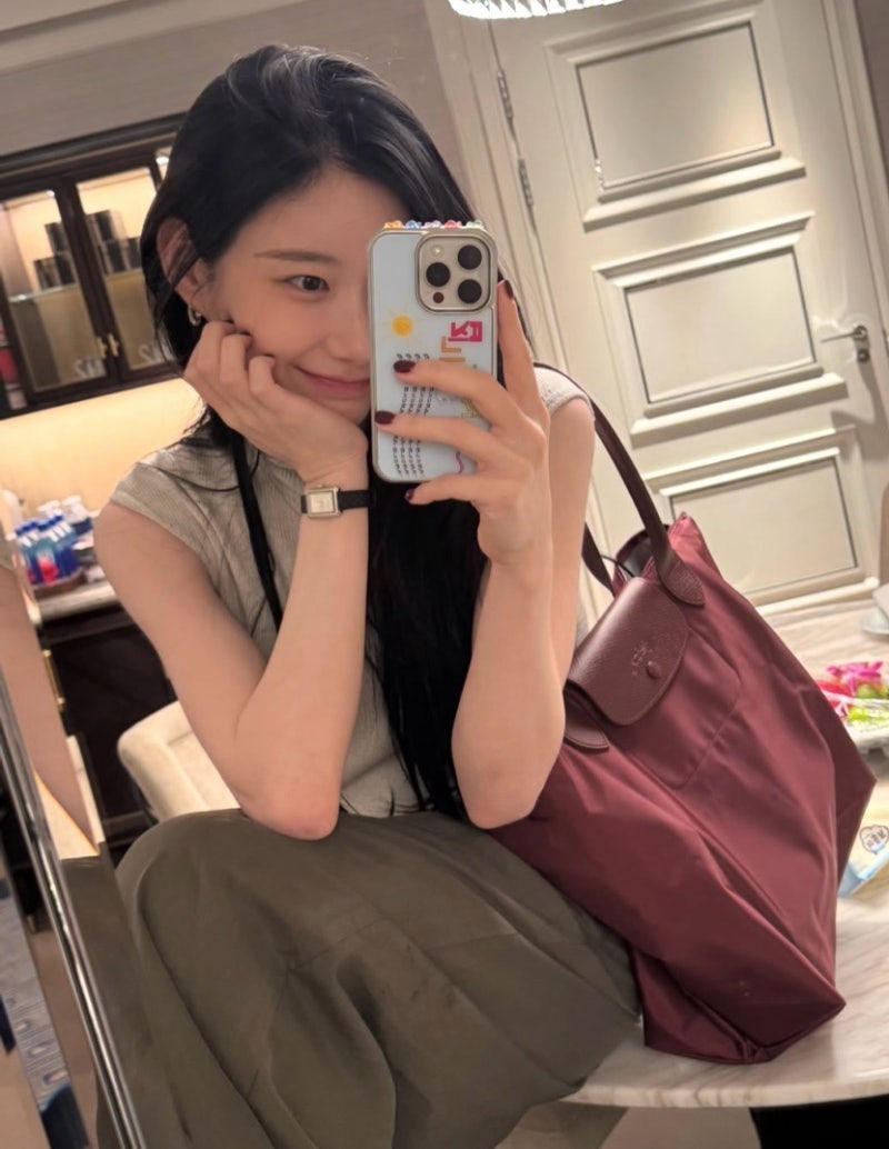 [연예인 패션] 엄마들의 장바구니? 있지(ITZY) 채령이 들면 달라지는 롱샴 르플리아쥬 원 L 버....