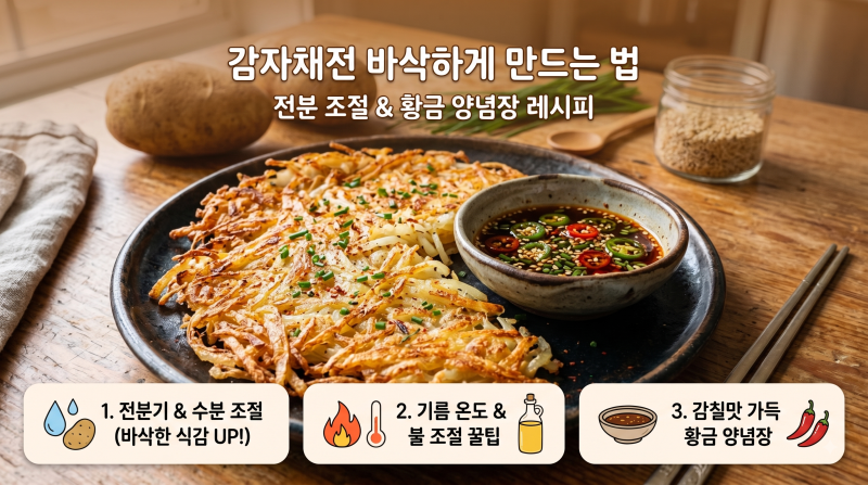 감자채전 바삭하게 만드는법: 전분 조절과 황금 양념장 레시피