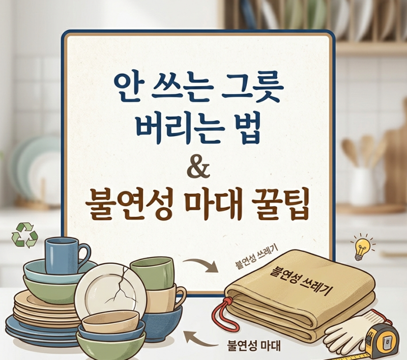 "사기그릇은 일반 쓰레기일까?" 안 쓰는 그릇 버리는 법 | 종량제 봉투 vs 불연성 마대 완벽 구....