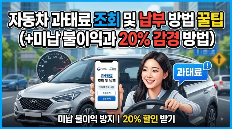 자동차 과태료 조회 및 납부 방법 꿀팁(+미납 불이익과 20% 감경방법)