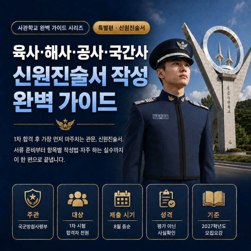 2027 사관학교 신원진술서 완벽 가이드 — 준비 서류부터 제출까지