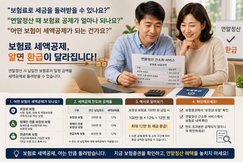 보험료 세액공제, 이렇게 하면 연말정산에서 돌려받을 수 있습니다