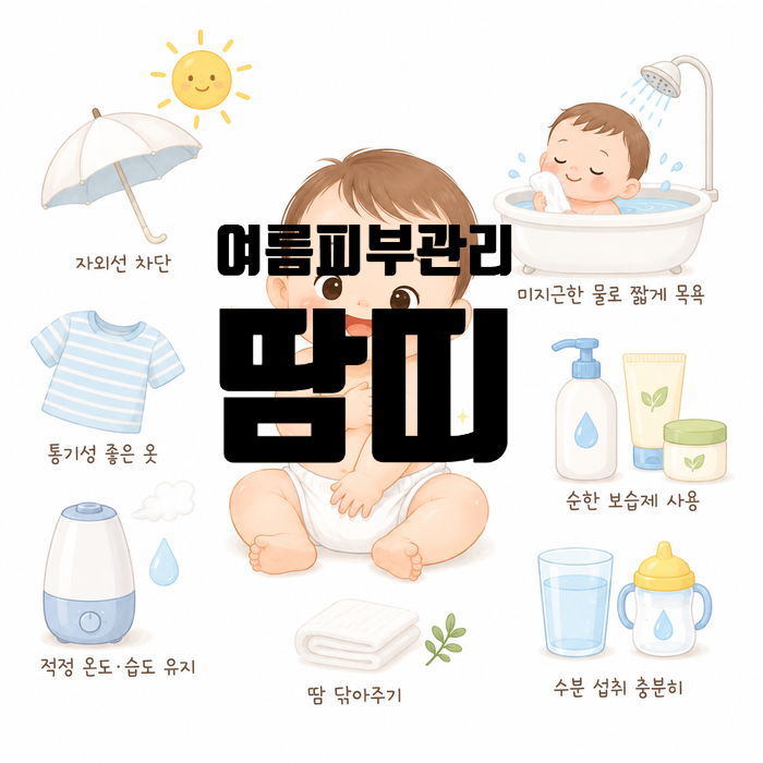 여름철 피부 관리 : 아기 땀띠 증상과 집에서 관리하는 생활습관
